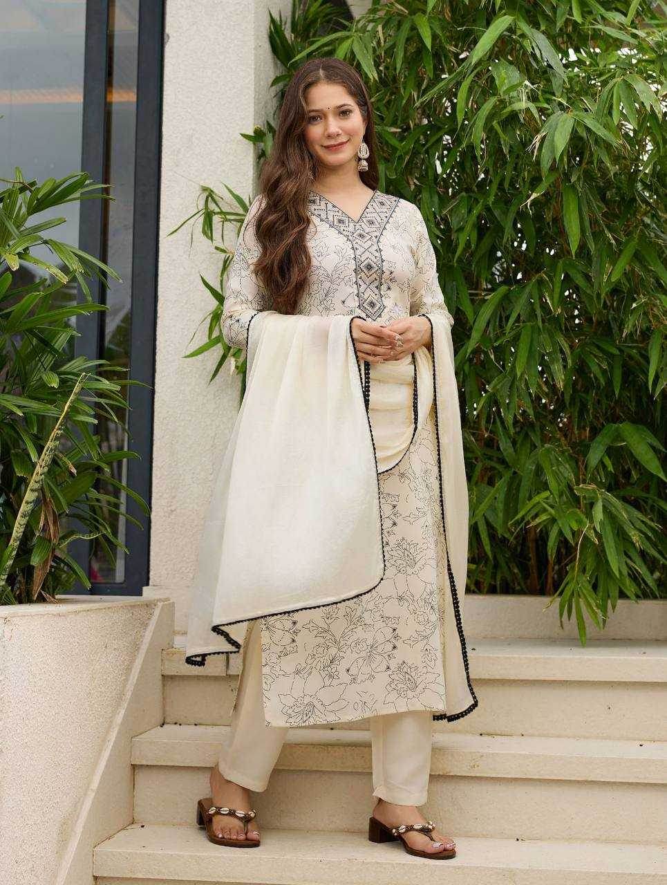 Rayon Kurti WITH Bottom AND Dupatta - MYLUXURY LANE ENTERPRISE